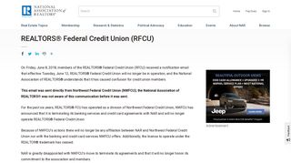 REALTORS® Federal Credit Union (RFCU) | www.nar.realtor