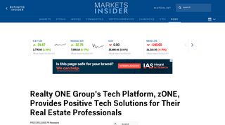 Realty ONE Group's Tech Platform, zONE, Provides Positive Tech ...