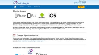 RealtyJuggler Mobile Access and Synchronization