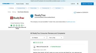 Top 46 Reviews and Complaints about RealtyTrac