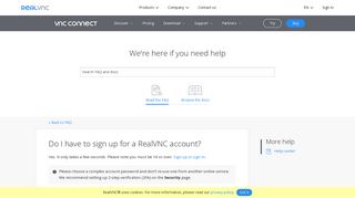 Docs | Do I have to sign up for a RealVNC account? | VNC® Connect