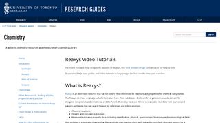 Reaxys - Chemistry - Research guides at University of Toronto