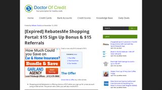 [Expired] RebatesMe Shopping Portal: $15 Sign Up Bonus & $15 ...