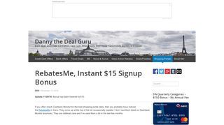 RebatesMe, Instant $15 Signup Bonus - Danny the Deal Guru