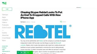 Chasing Skype: Rebtel Looks To Put An End To Dropped Calls With ...