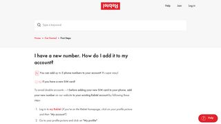 I have a new number. How do I add it to my account? - Rebtel.com