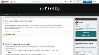 How to download videos from Rec-Tube? : Piracy - Reddit