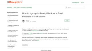 How to sign up to Receipt Bank as a Small Business or Sole Trader ...