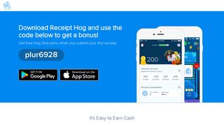 Receipt Hog App - My Referral Code | ReceiptHog
