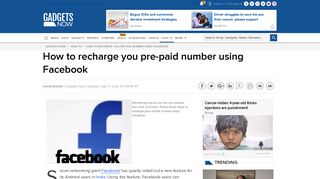 Recharge by Facebook: How to recharge you pre-paid number using ...