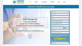 Home | Reckner Healthcare Surveys