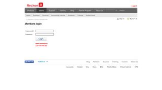 User Log In - Reckon eStore