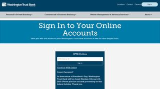 Login to Online Accounts | Washington Trust Bank Accounts | Personal ...