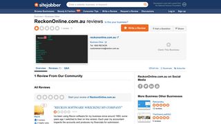 ReckonOnline.com.au Reviews - 1 Review of Reckononline.com.au ...
