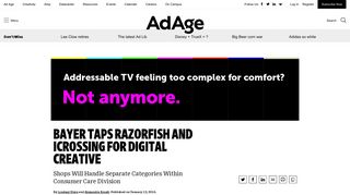 Bayer Taps Razorfish and iCrossing For Digital Creative - Ad Age