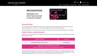 House of Fraser :: Account Card - House of Fraser :: Recognition ...