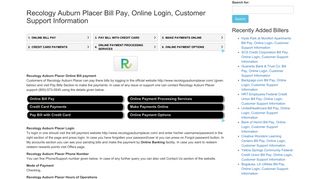 Recology Auburn Placer Bill Pay, Online Login, Customer Support ...