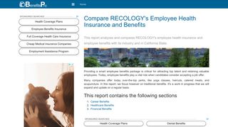Compare RECOLOGY's Employee Health Insurance and Benefits ...