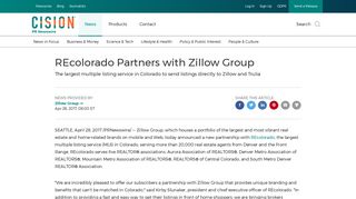 REcolorado Partners with Zillow Group - PR Newswire