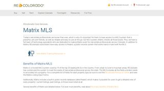 Matrix MLS | Multiple Listing Service | REcolorado Core Services