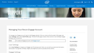 Managing Your Recon Engage Account - Intel