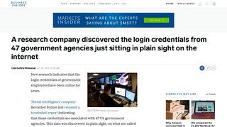 Recorded Future reports login credentials all over the internet ...