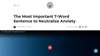 The Most Important 7-Word Sentence to Neutralize Anxiety – Recovery ...