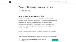 Anxiety Recovery Formula Review – Rachel Ramos – Medium
