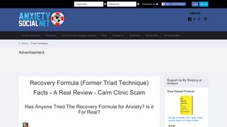 Calm Clinic - Beware of the Triad Technique for Anxiety Scam