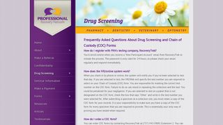 FAQ's | Professional Recovery Network