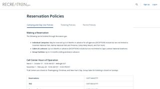 Reservation Policies | Recreation.gov