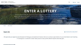 Enter a Lottery - Recreation.gov