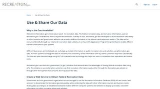 Use & Share Our Data | Recreation.gov