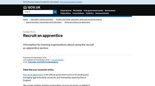 Recruit an apprentice - GOV.UK