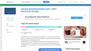Access secure.recruitsosimple.com. Login - Recruit So Simple
