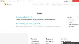 Emails inside Zoho Recruit