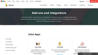 Zoho Recruit - Integrations and Add-ons