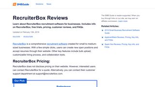 RecruiterBox Reviews, Pricing, Key Info, and FAQs - The SMB Guide