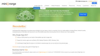 Single Sign On(SSO) solution for RecruiterBox - miniOrange