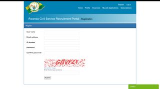 Rwanda Civil Service Recruitment Portal - Register