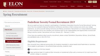 Elon University / Fraternities and Sororities / Spring Recruitment