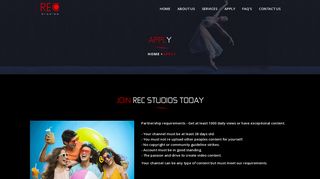 Apply - REC Studios | Become a YouTube Partner today