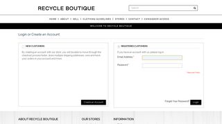 Login or Create an Account - Recycle Boutique