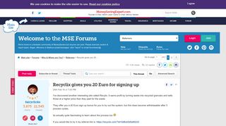 Recyclix gives you 20 Euro for signing up - MoneySavingExpert.com ...