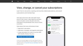 View, change, or cancel your subscriptions - Apple Support