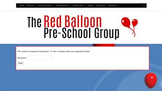 Parents Login Page - Red Balloon