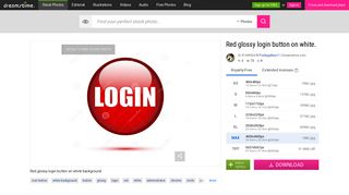 Red Glossy Login Button On White Stock Photo - Image of circle ...