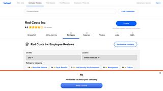 Working at Red Coats Inc: Employee Reviews | Indeed.com