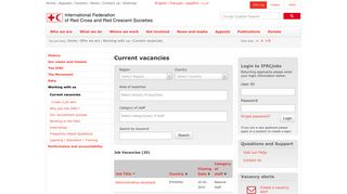 Current vacancies - IFRC - International Federation of Red Cross and ...