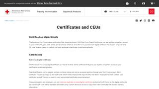 CEUs and Certificates | Red Cross